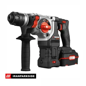 بتن کن شارژی سه کاره براشلس 4 شیار پارکساید مدل PKHAP 20 Li C3 (دریل بتن کن شارژی 20 ولت) به همراه باتری 4 آمپر + شارژر فست